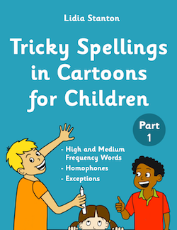 Tricky Spellings in Cartoons for Children (Part 1) UK Book Cover